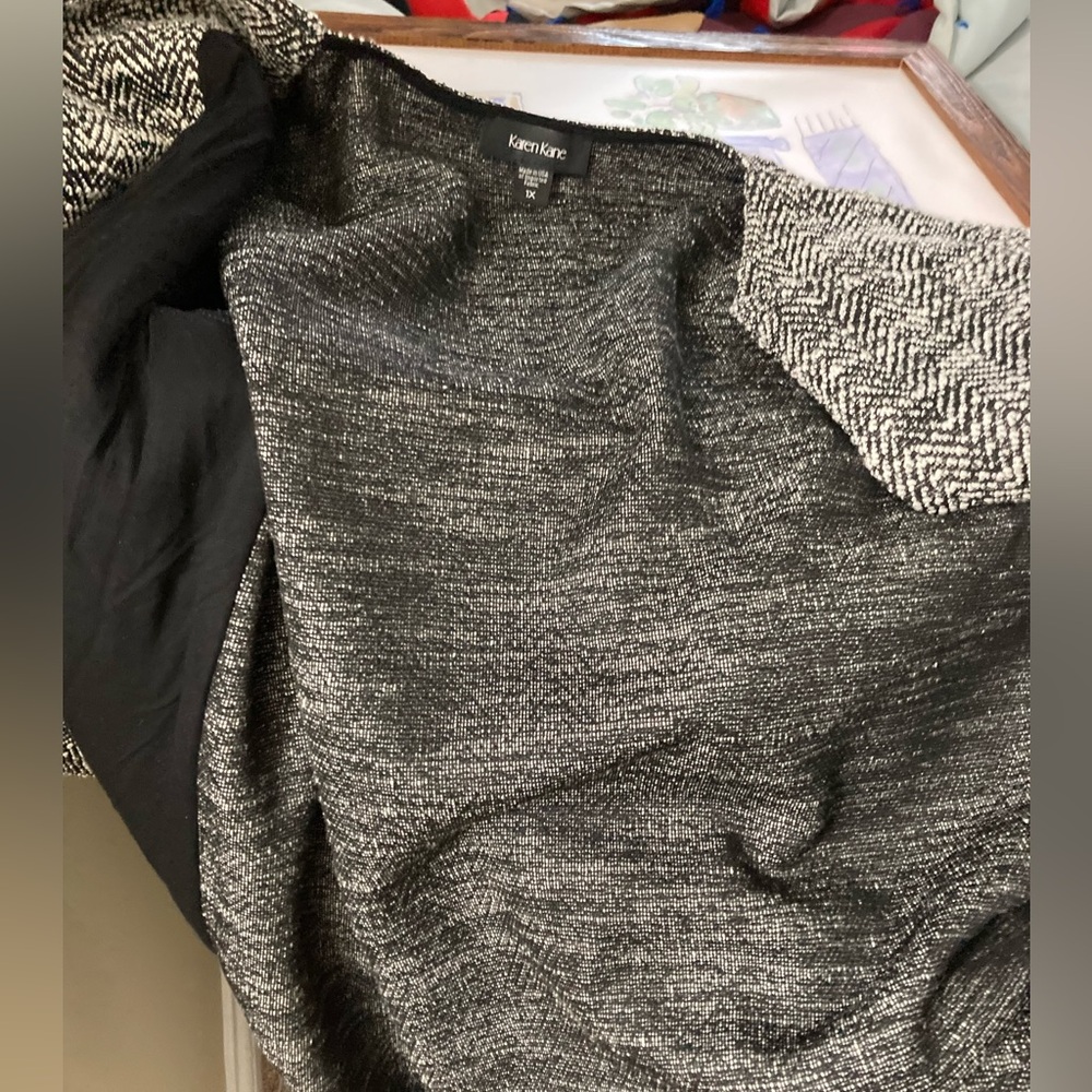NWT Karen Kane Black and White Knit Cardigan - Picture 11 of 13